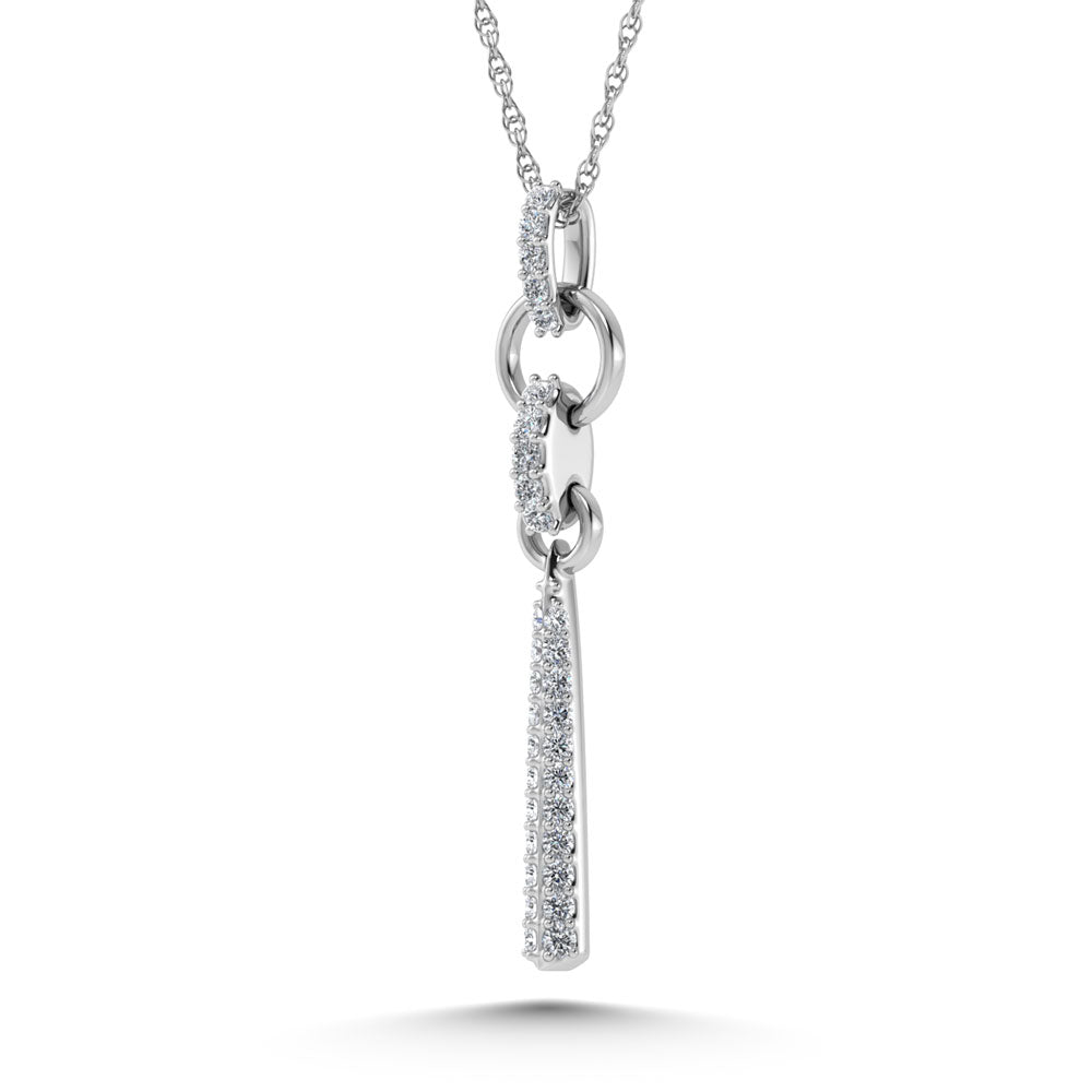 14K White Gold Diamond 1/5.Ct. Tw. Fashion Pendant