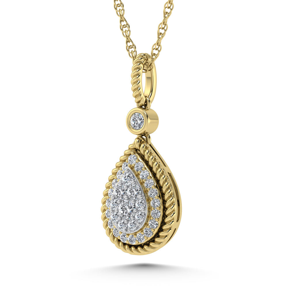 14K Two Tone Diamond 1/3.Ct. Tw. Fashion Pendant