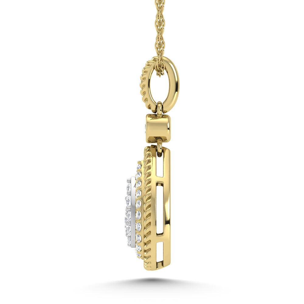 14K Two Tone Diamond 1/3.Ct. Tw. Fashion Pendant