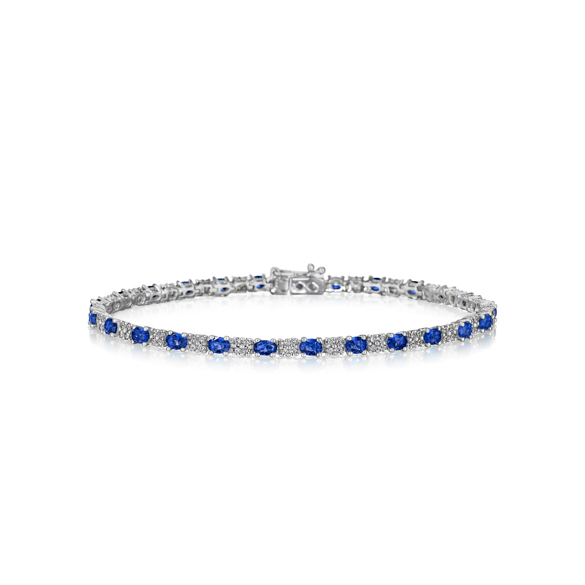 Alternating Sapphire and Diamond Bracelet