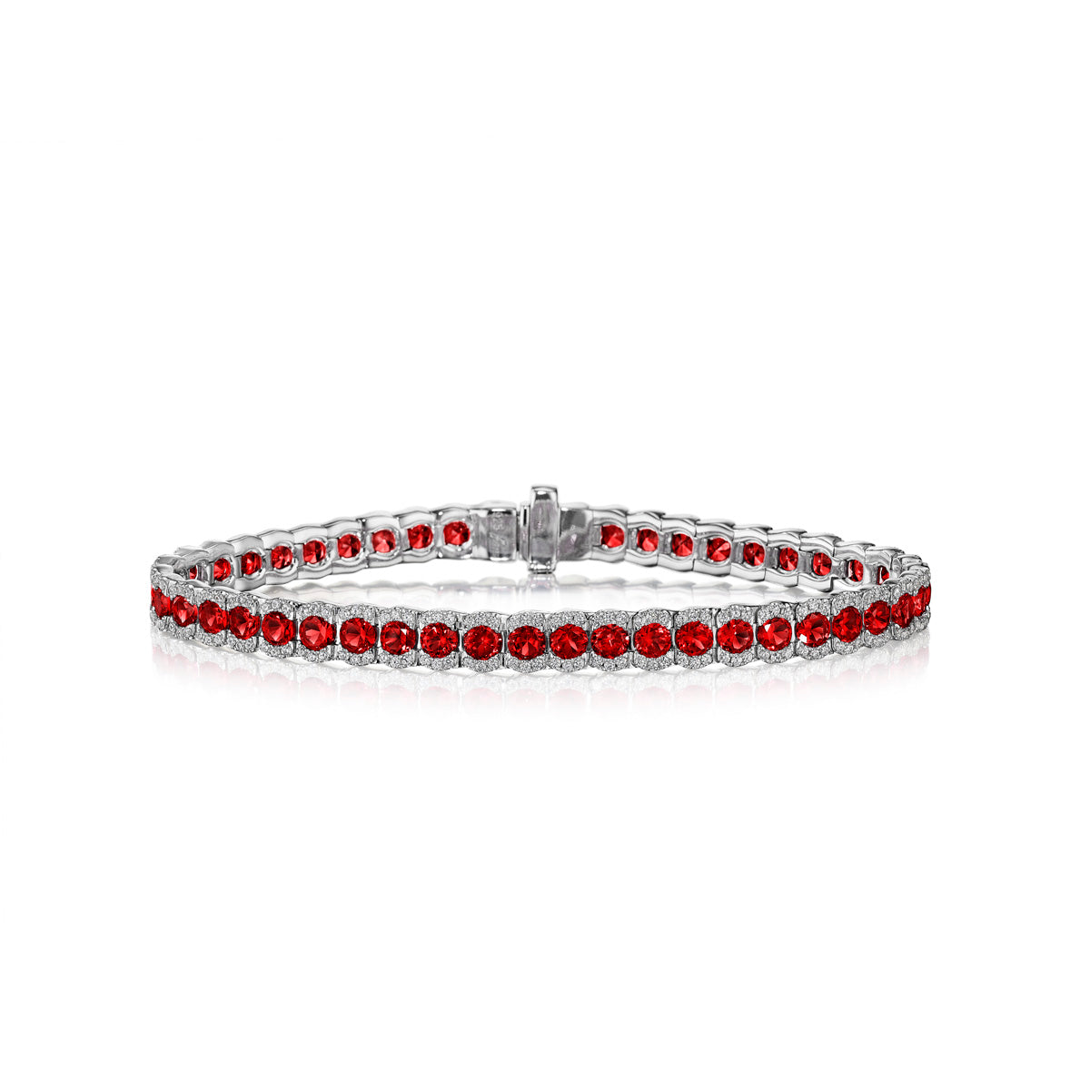 Brilliant in Red Ruby and Diamond Bracelet