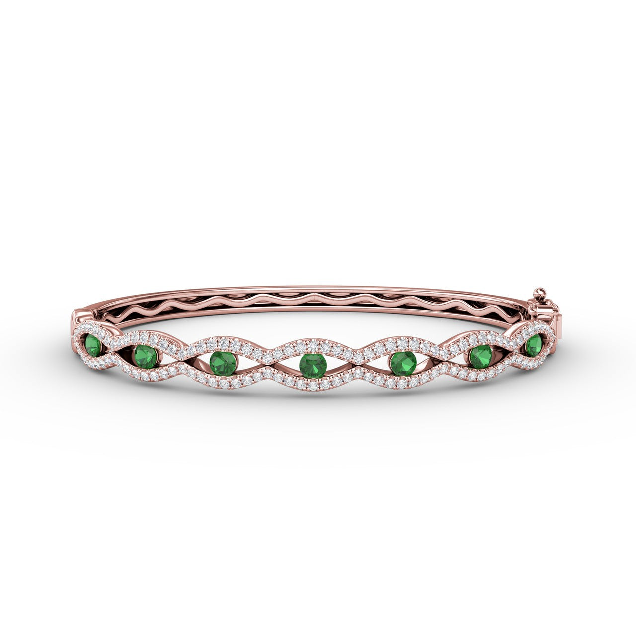Striking Emerald and Diamond Bangle