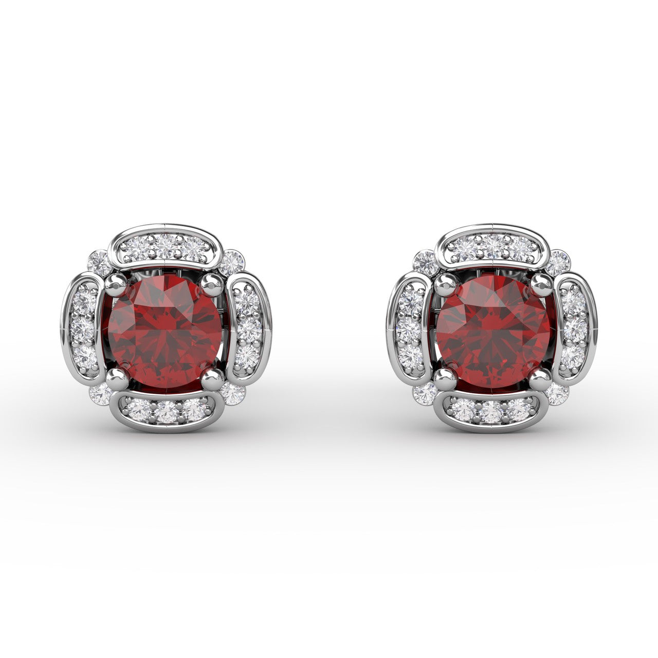 Vintage Channel Setting Stud Earrings