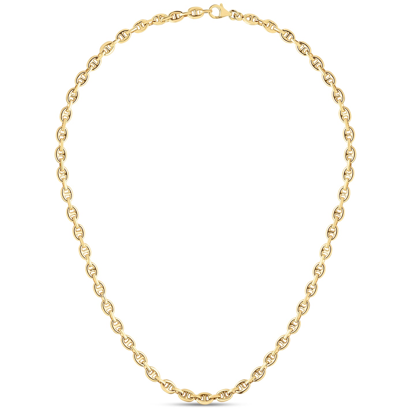 14K Puffed 5.4mm Mariner Necklace