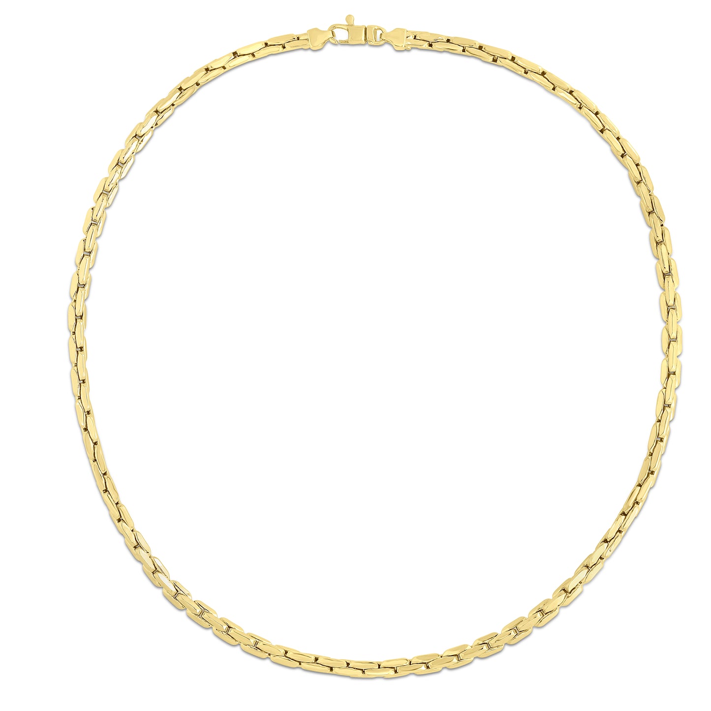 14K Gold Compressed Cable Link Necklace