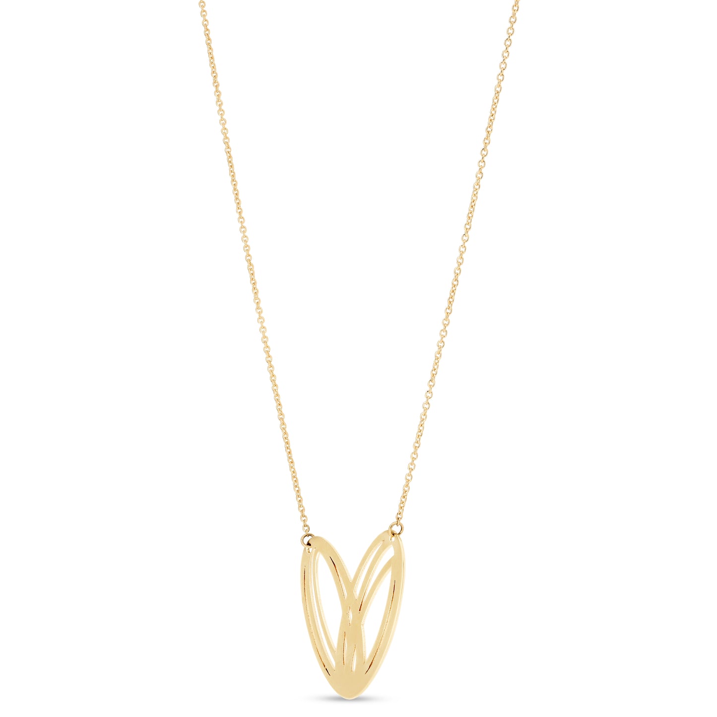 14K Small Loopy Heart Necklace