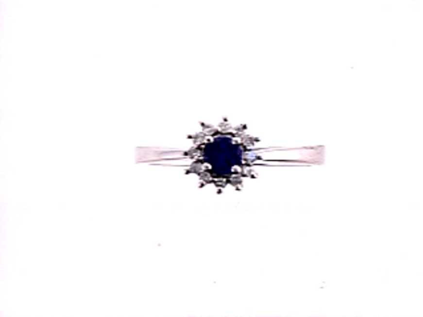 EFFY 14K WHITE GOLD DIAMOND,NATURAL SAPPHIRE RING