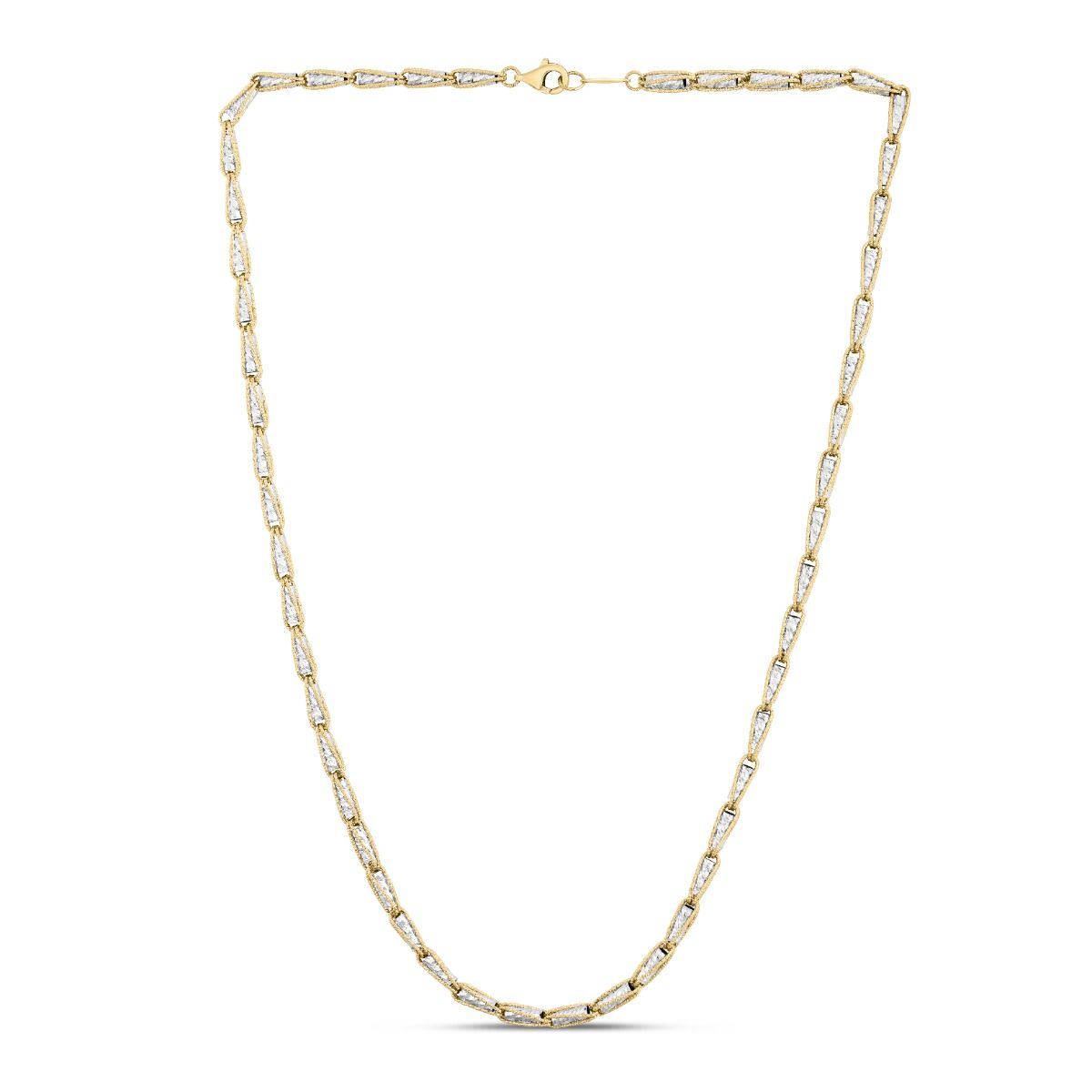 14K Two-tone Diamond Cut Link Chain