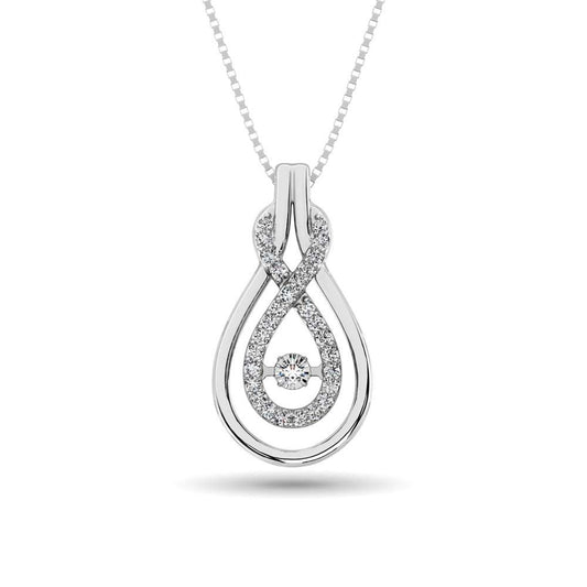 Sterling Silver 1/6 Ct.Tw.Moving Diamond Fashion Pendant