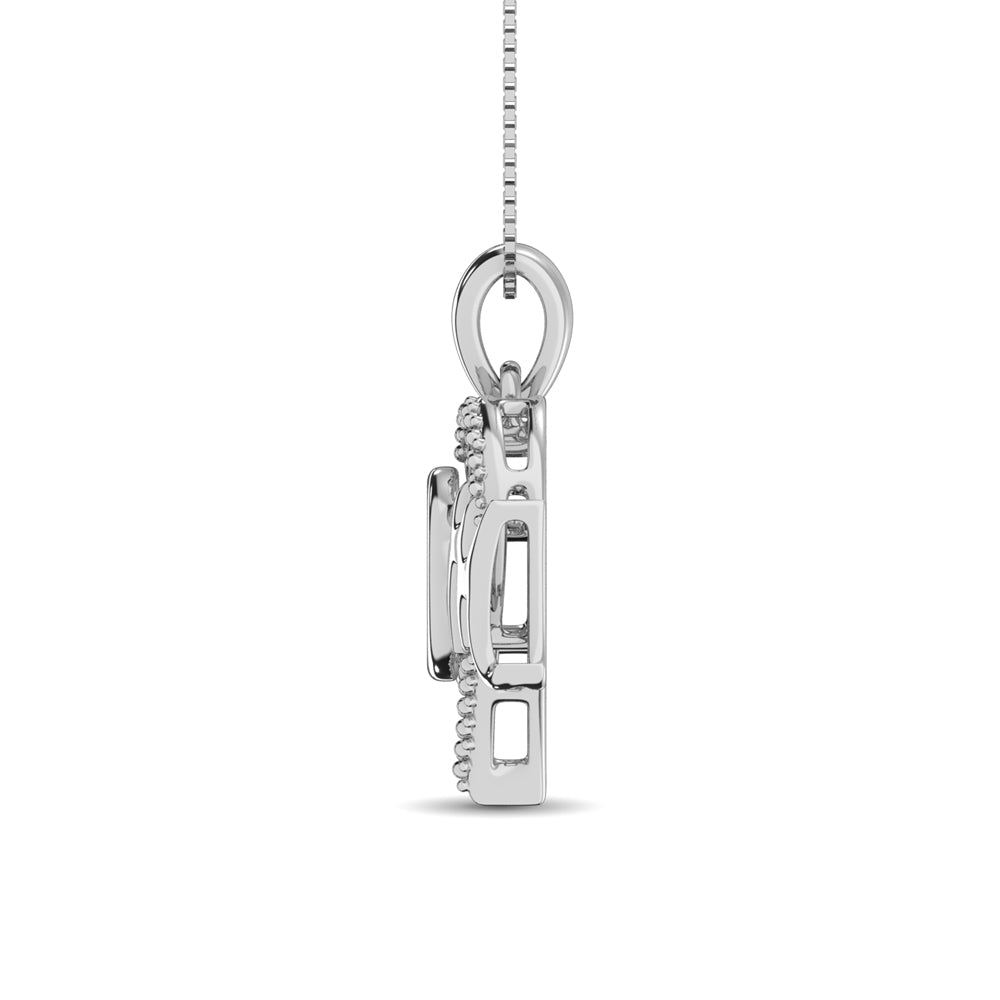 Sterling Silver Mom Moving Diamond Accent Pendant