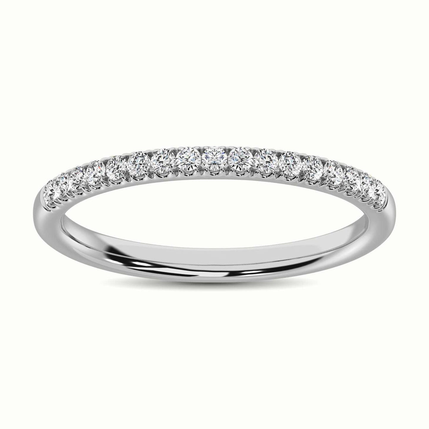 10K White Gold 1/10 Ct.Tw.Diamond Wedding Band