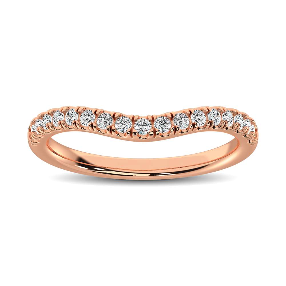 14K Rose Gold 1/3 Ct.Tw. Diamond Curve Band