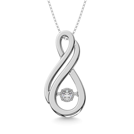 Sterling Silver Moving Diamond Accent Infinity Pendant