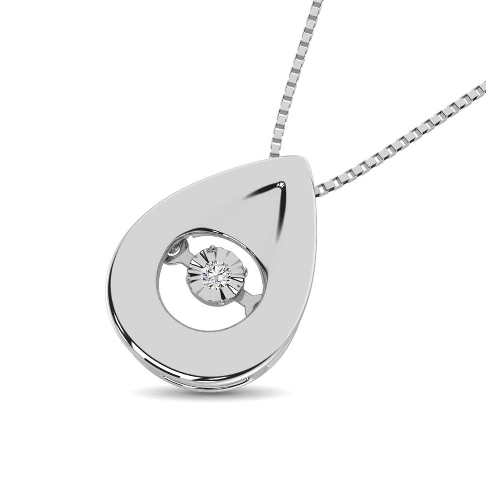 Sterling Silver Diamond Accent Moving Pendant