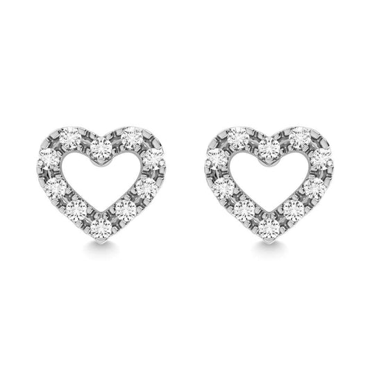 Diamond 1/20 Ct.Tw. Heart Earrings in 10K White Gold