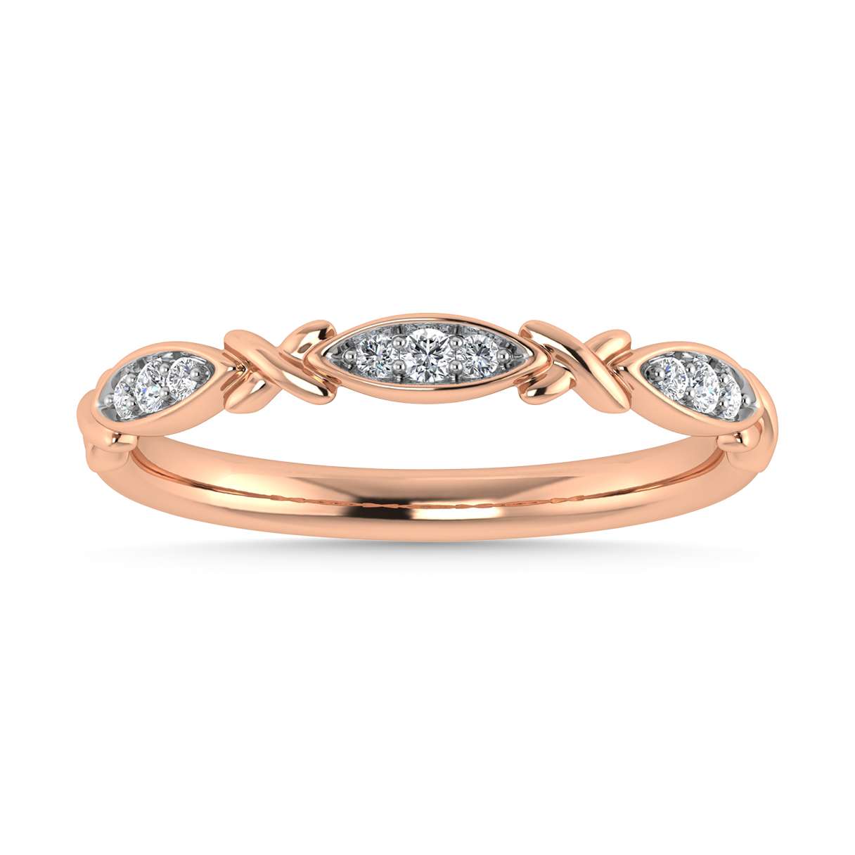 Diamond 1/20 Ct.Tw. Stack Band in 10K Rose Gold