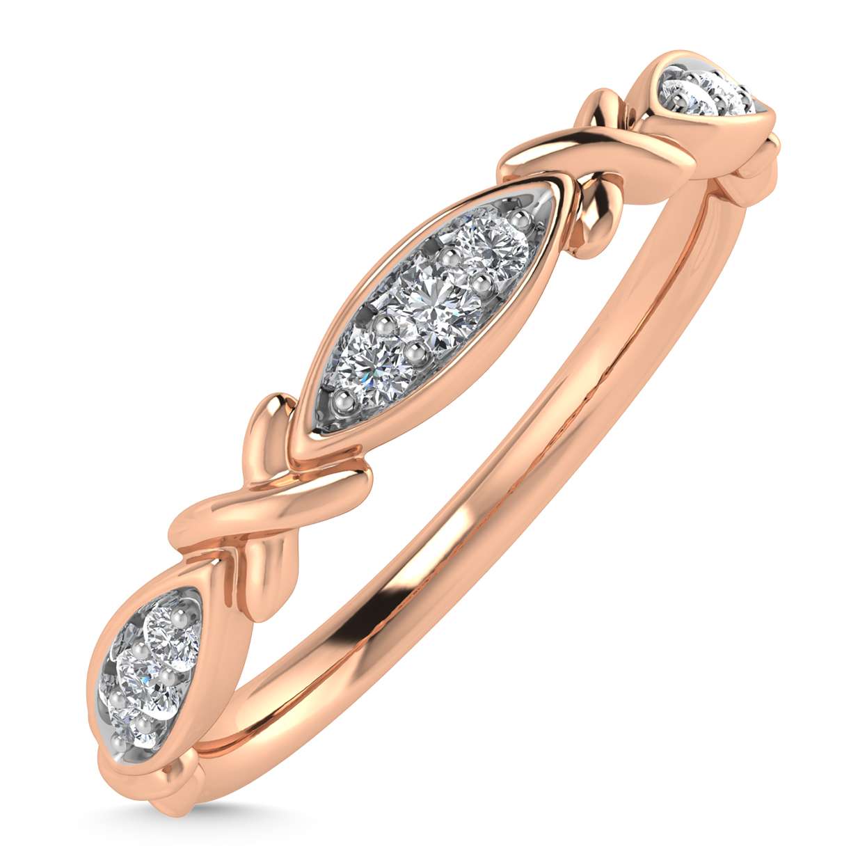 Diamond 1/20 Ct.Tw. Stack Band in 10K Rose Gold