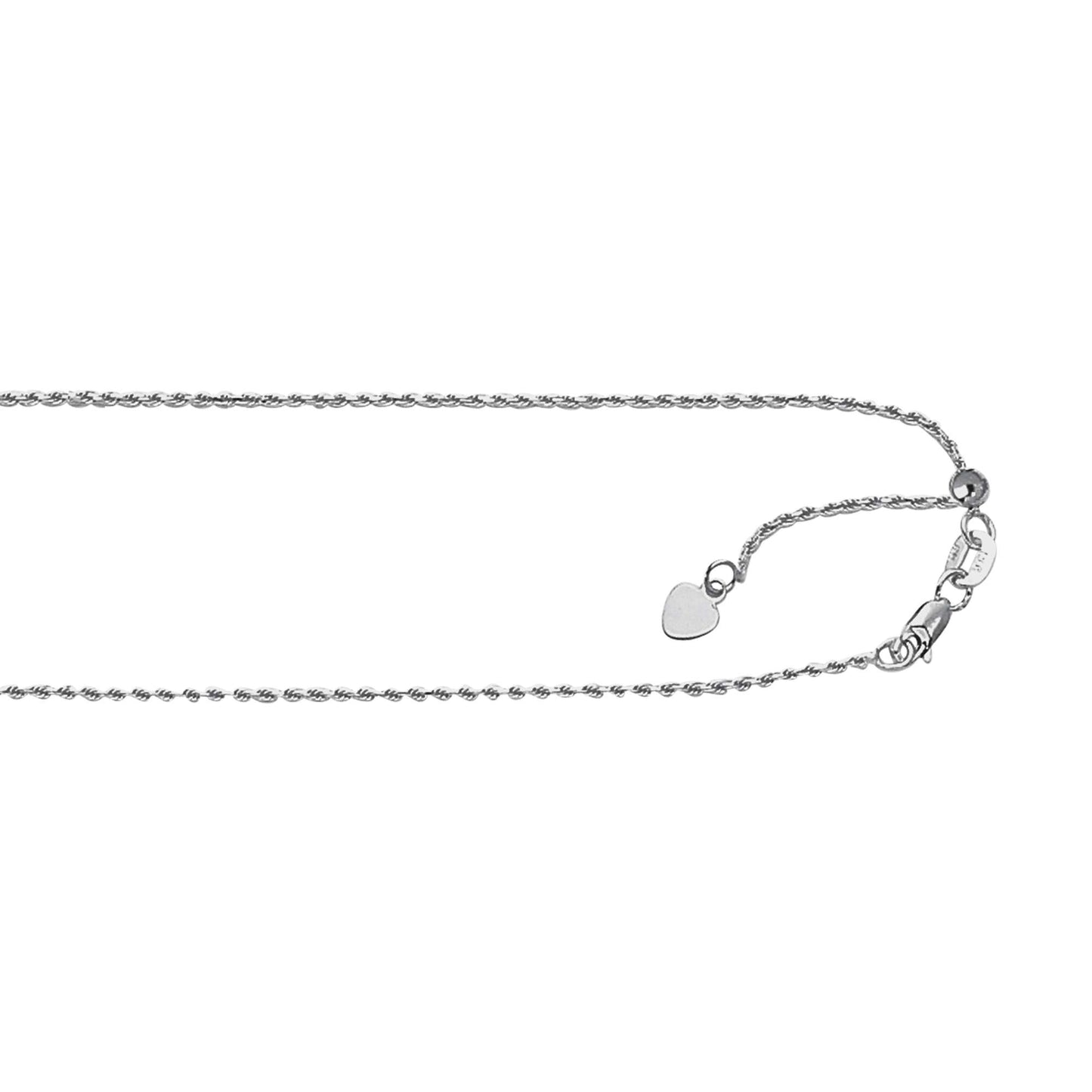 Silver 1mm Adjustable Rope Chain