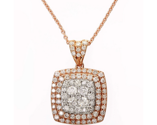 Effy 14K Wht/Rose Gd Diamond Pendant