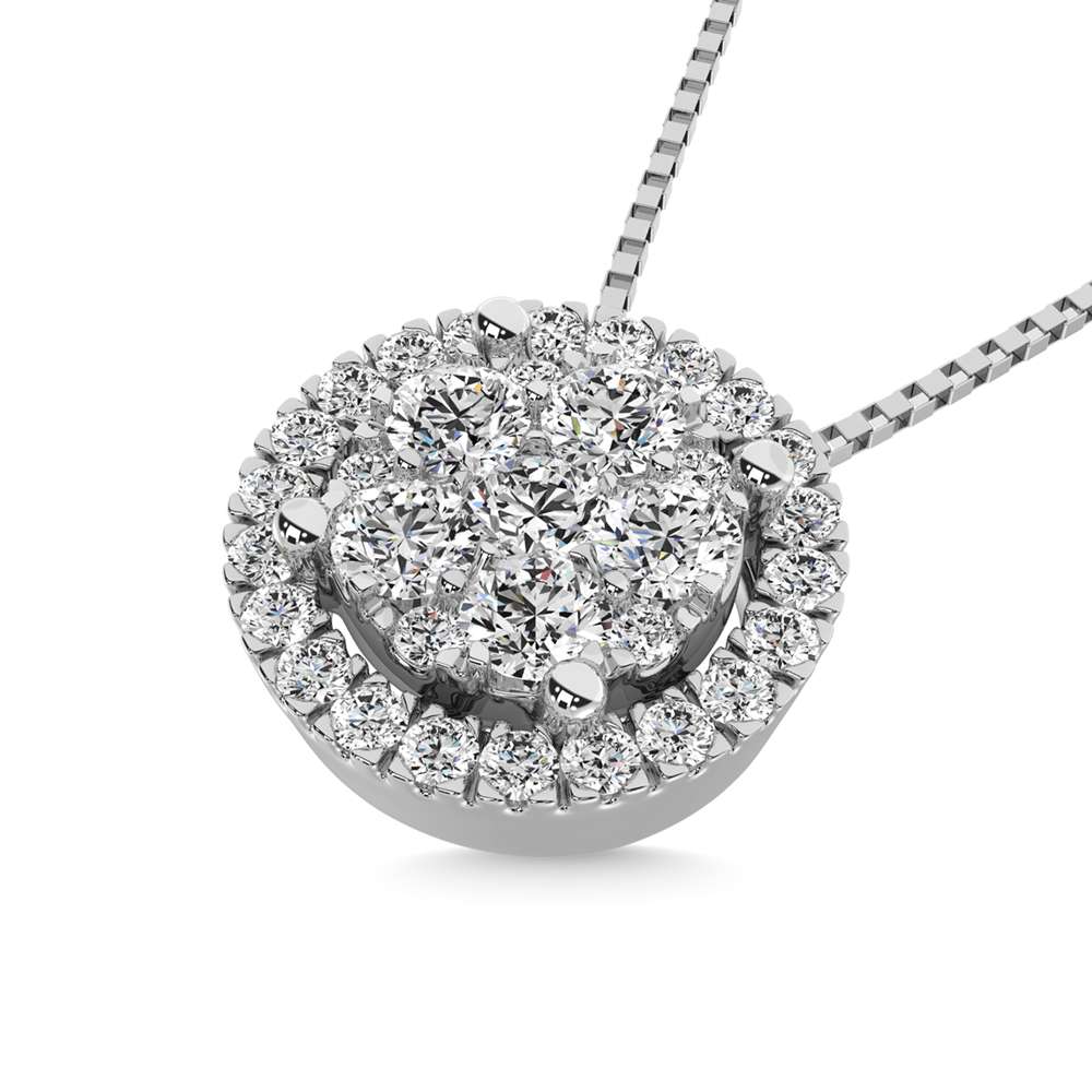 10K White Gold Lab Grown Diamond 1/2 Ct.Tw. Fashion Pendants