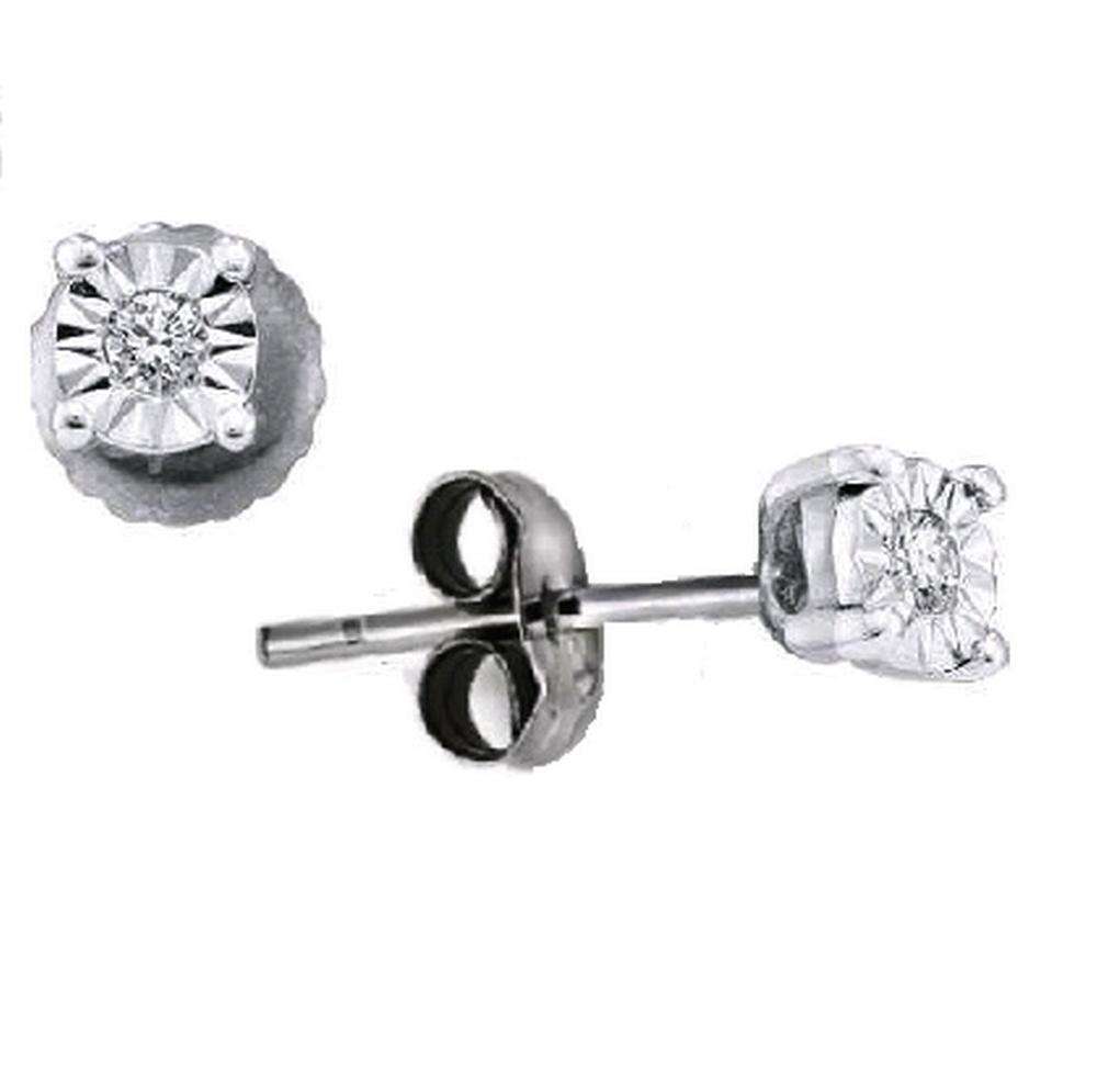 Illusion Round Diamond 1/20 Ct.Tw. Stud Earrings