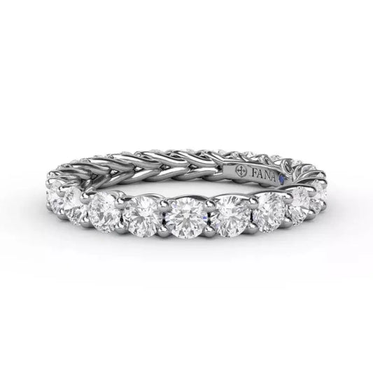 FANA Shared Prong Woven Eternity Band