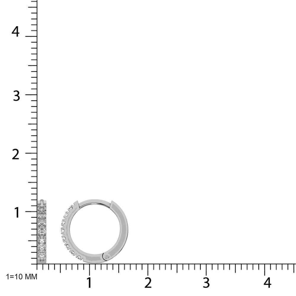 10K White Gold 1/2 Ct.Wt. Diamond Hoop Earrings