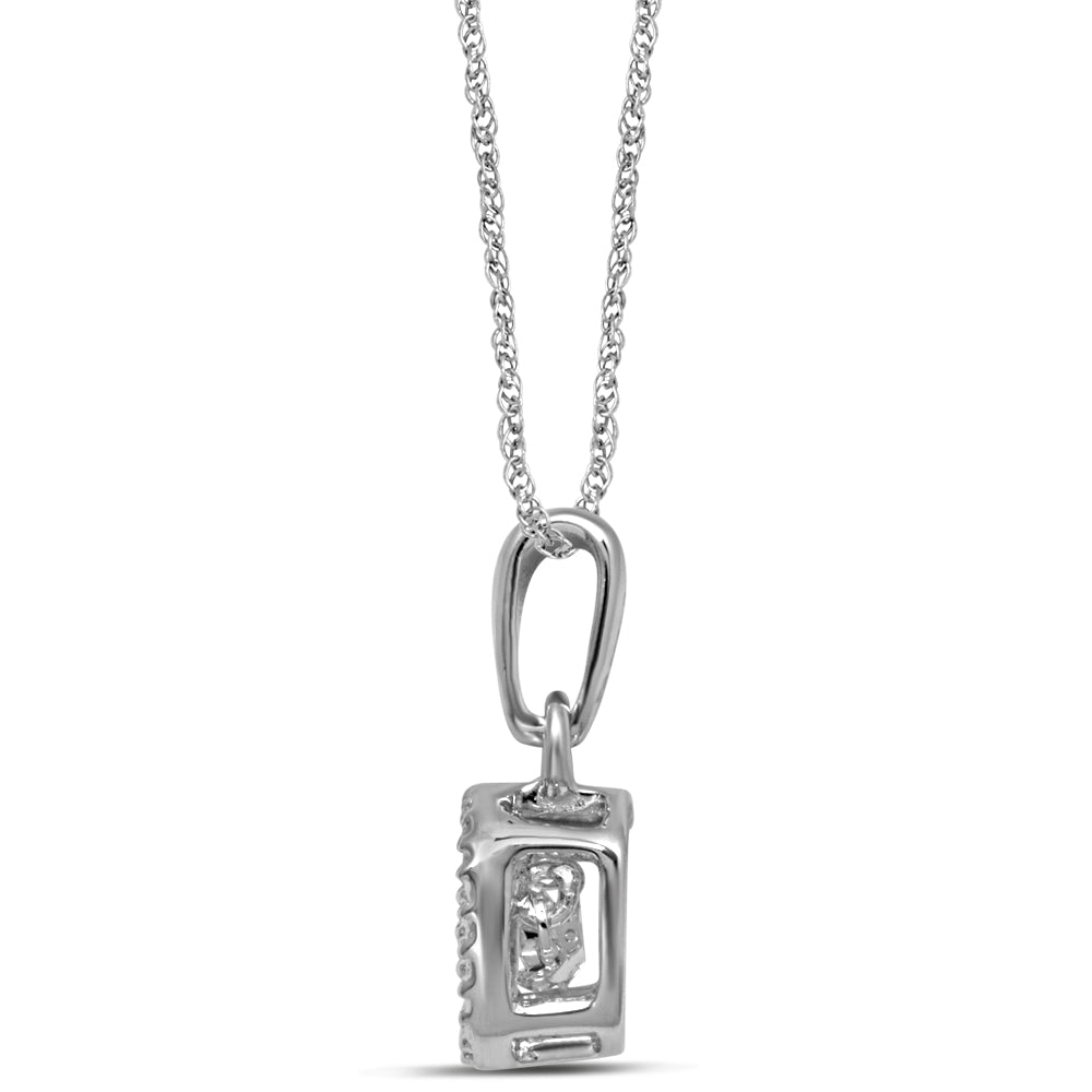 Sterling Silver Moving Diamond Accent Fashion Pendant