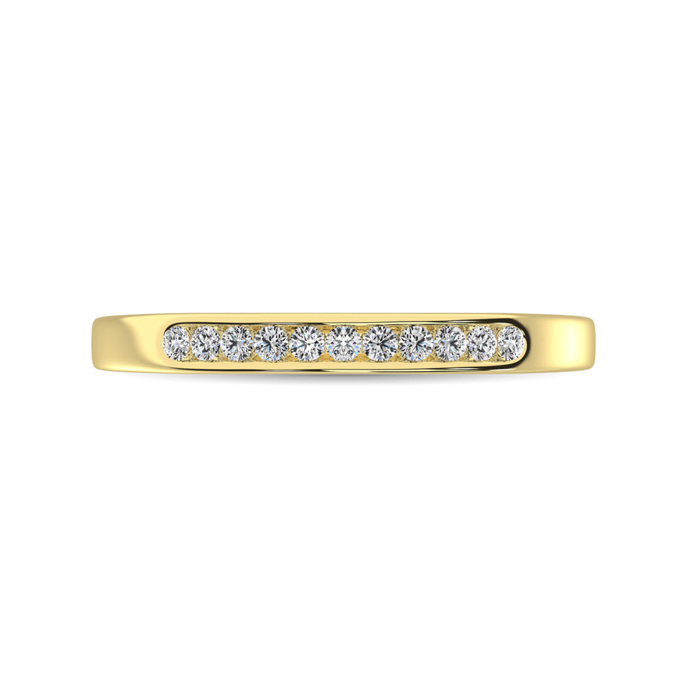 14K Yellow Gold 1/10 Ct Diamond Ladies Machine Band