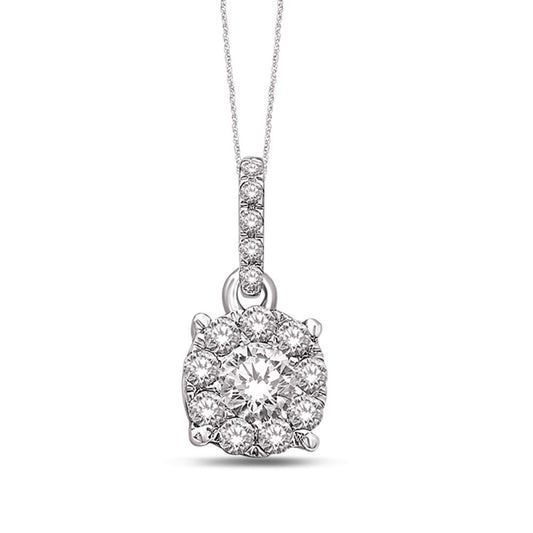 14K White Gold 1/4 Ct.Tw Diamond Fashion Pendant