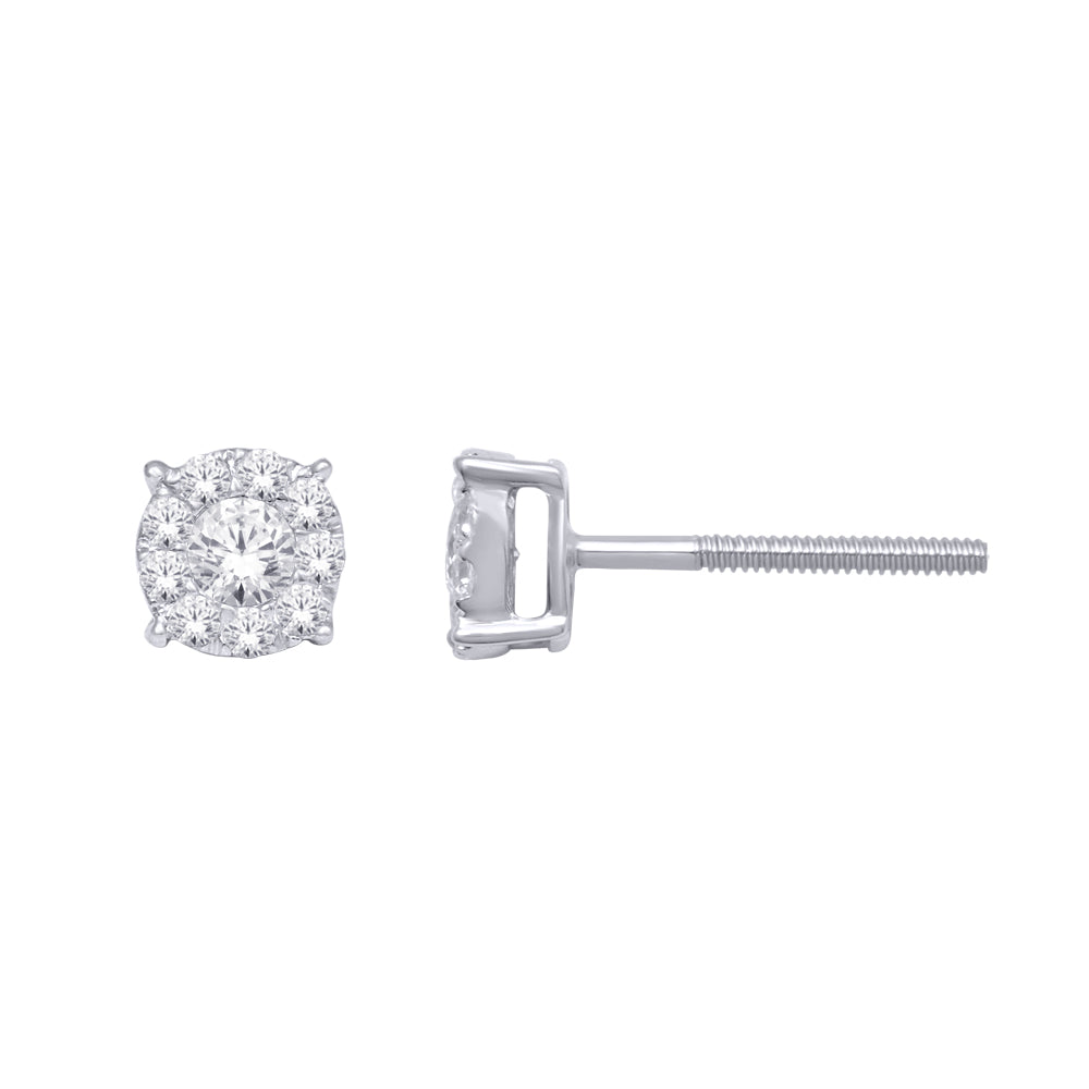 14K White Gold 2/5 Ct.Tw. Diamond Fashion Earrings