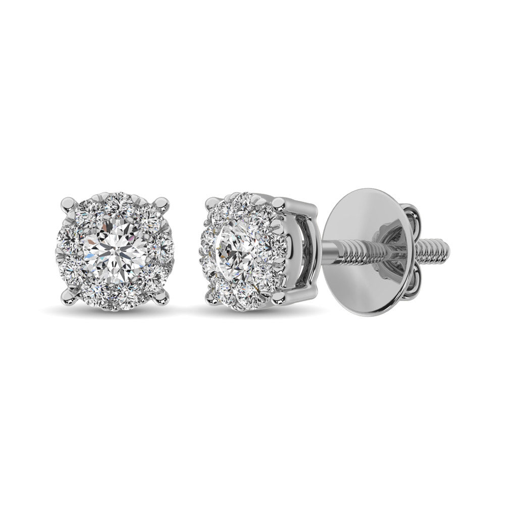 14K White Gold 5/8 Ct.Tw. Diamond Fashion Earrings