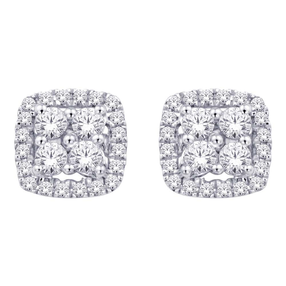 14K White Gold 1/5 Ct.Tw.Diamond Stud Earrings