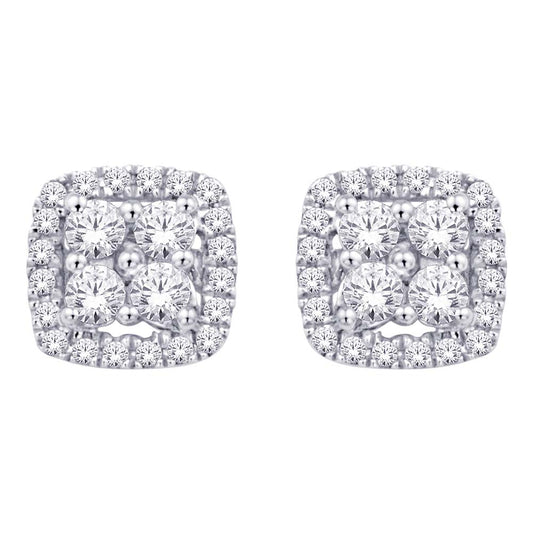 14K White Gold 1/5 Ct.Tw.Diamond Stud Earrings