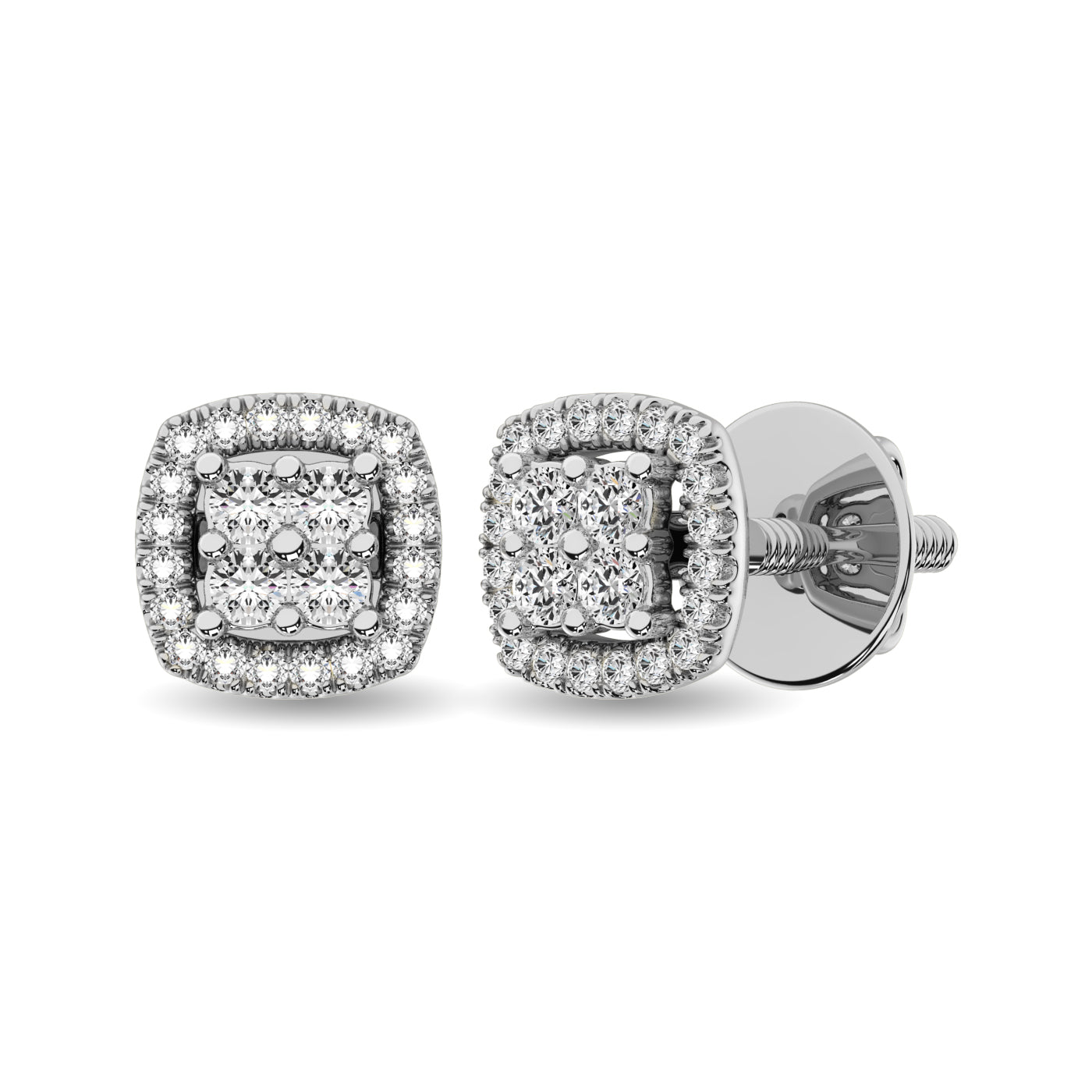 14K White Gold 1/5 Ct.Tw.Diamond Stud Earrings