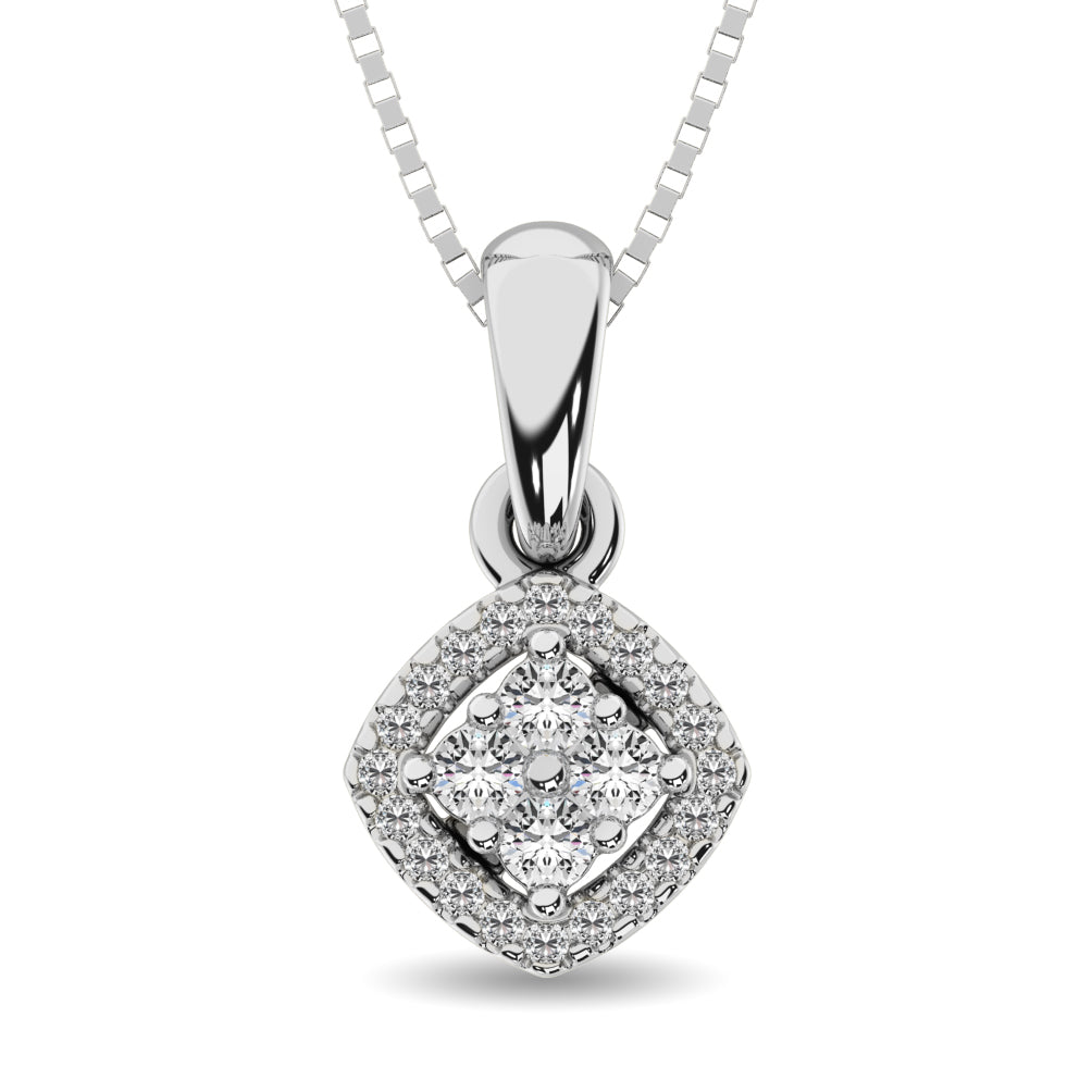 14K White Gold 1/10 Ct.Tw.Diamond Fashion Pendant