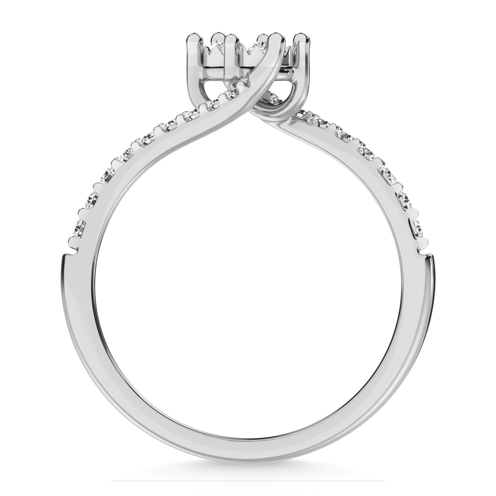 14K White Gold 1/4 Ct.Tw. Diamond Fashion Ring