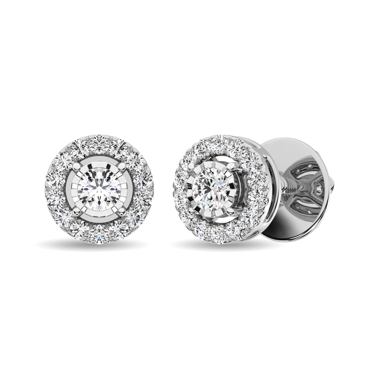 10K White Gold 1/4 Ct.Tw.Diamond Stud Earrings