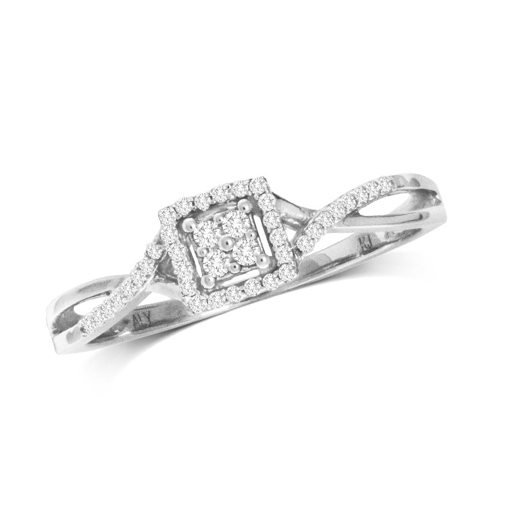 10K White Gold 1/10 Ct.Tw.Diamond Promise Ring