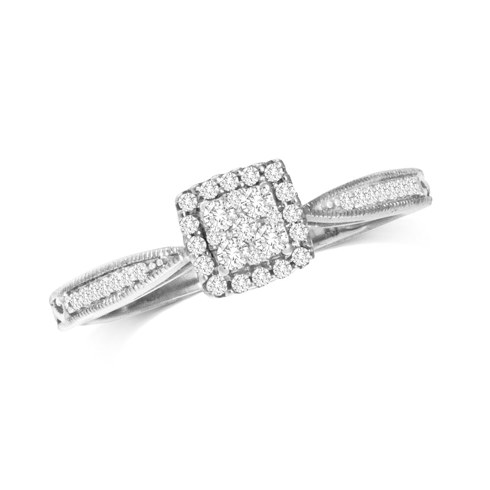 10K White Gold 1/5 Ct.Tw.Diamond Promise Ring