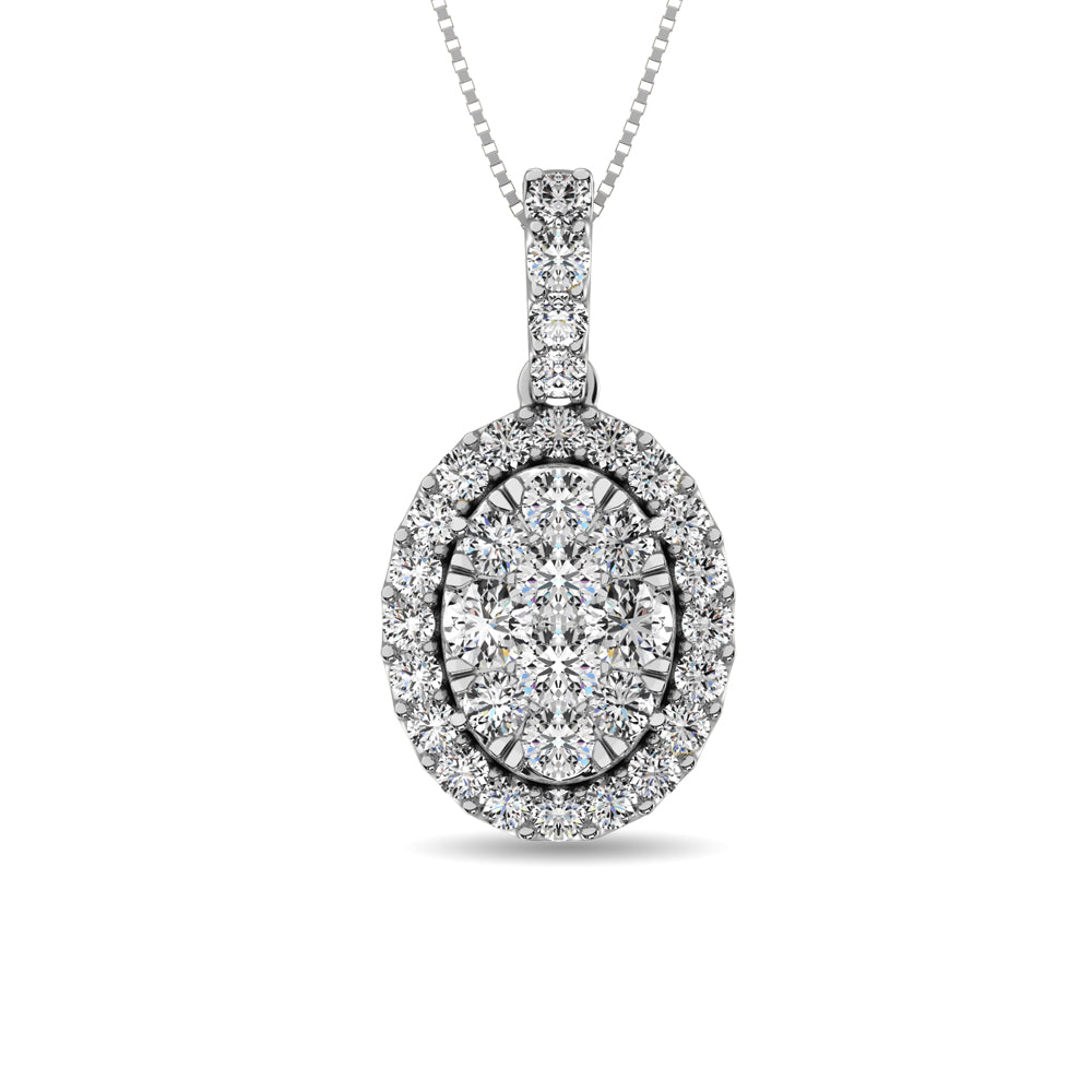 14K White Gold 5/8 Ctw Diamond Fashion Pendant