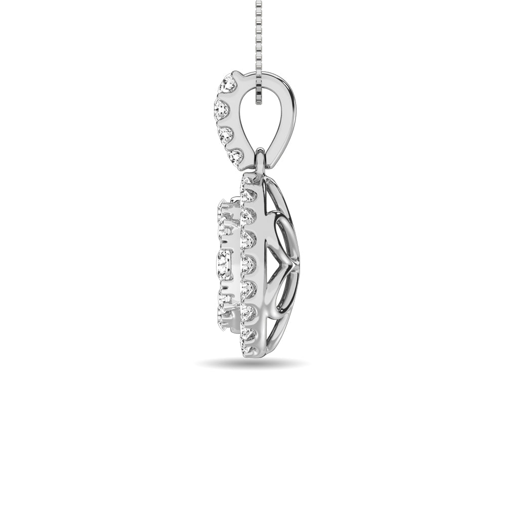 14K White Gold 5/8 Ctw Diamond Fashion Pendant