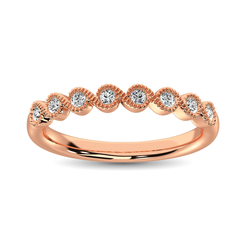 14K Rose Gold 1/10 Ct.Tw. Diamond Stackable Band