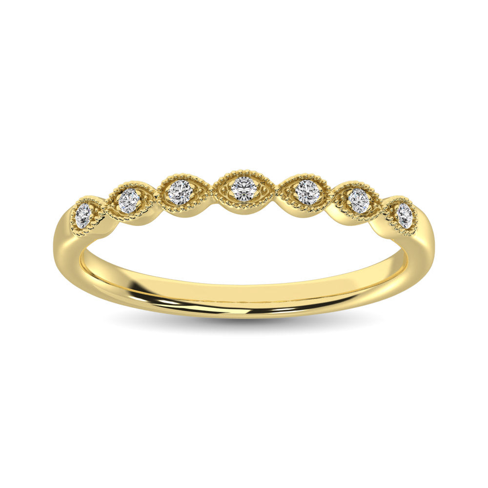 14K Yellow Gold 1/20 Ct.Tw. Diamond Stackable Band