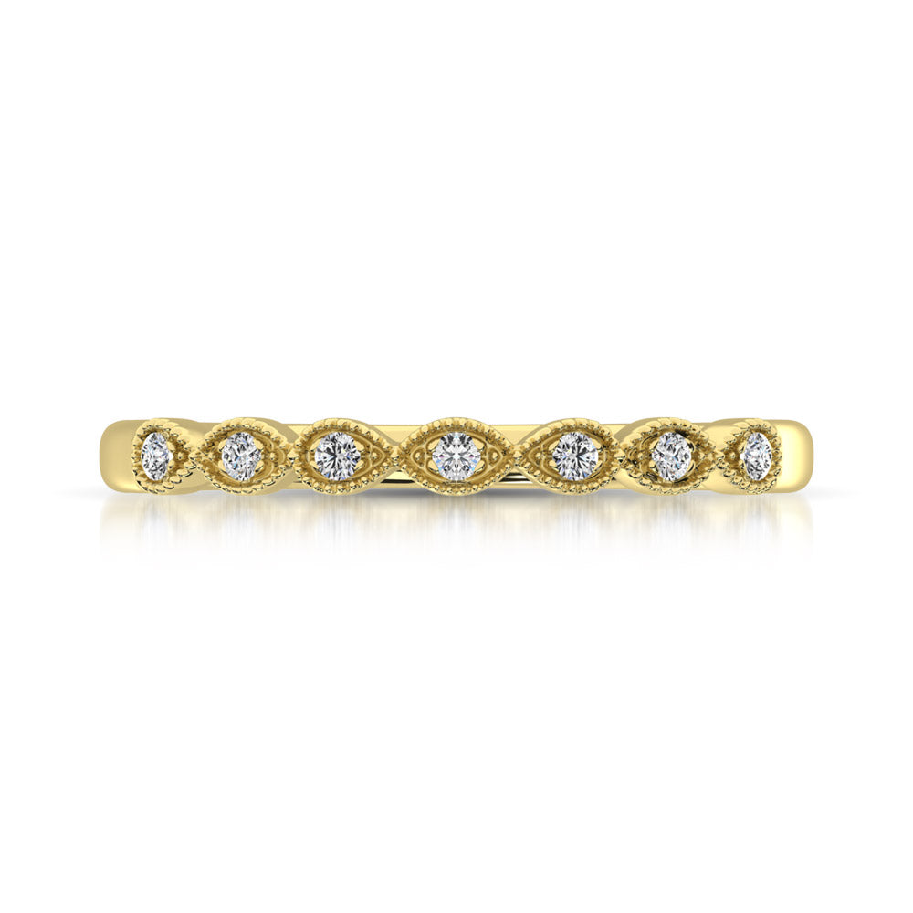 14K Yellow Gold 1/20 Ct.Tw. Diamond Stackable Band