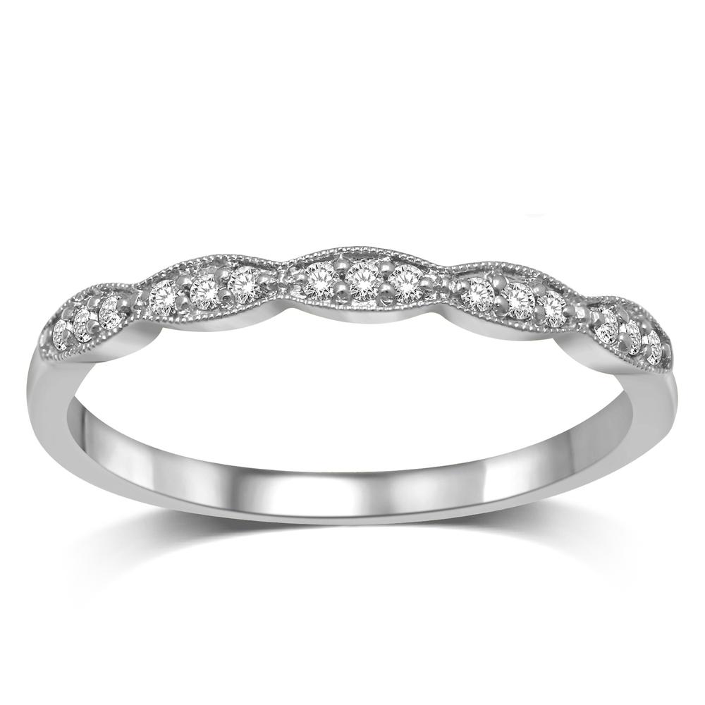 14K White Gold 1/10 Ct.Tw. Diamond Stackable Band