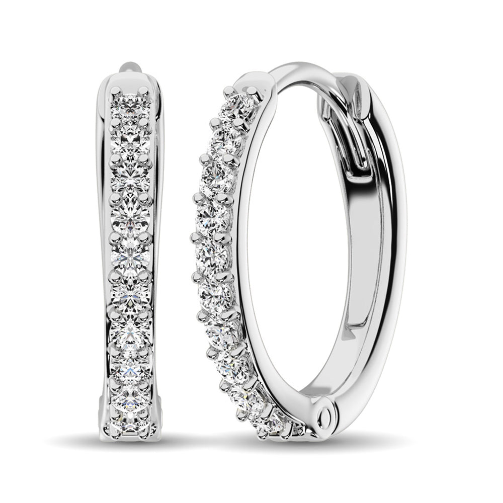 Diamond 1/5 Ct.Tw. Hoop Earrings in 10K White Gold