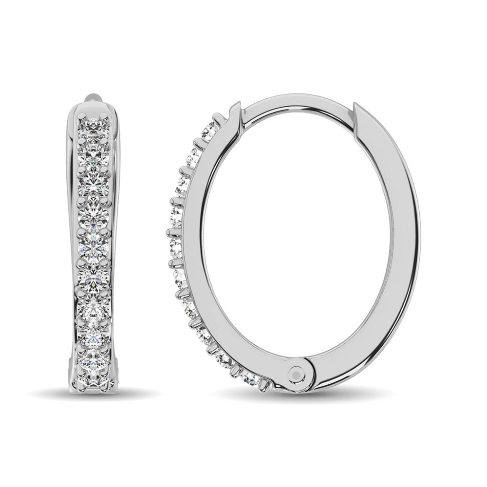 Diamond 1/5 Ct.Tw. Hoop Earrings in 10K White Gold