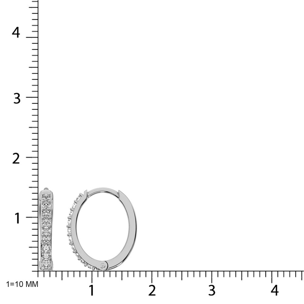 Diamond 1/5 Ct.Tw. Hoop Earrings in 10K White Gold