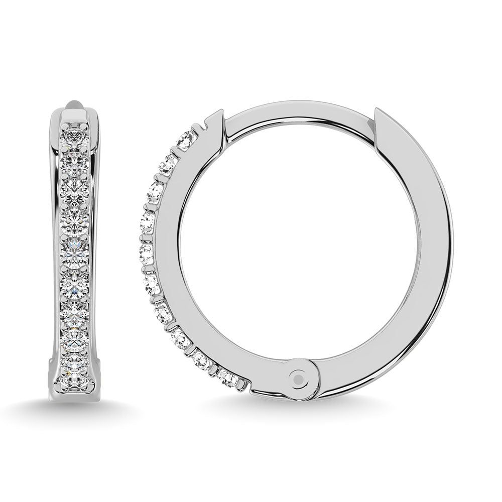 Diamond 1/5 Ct.Tw. Hoop Earrings in 10K White Gold